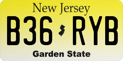 NJ license plate B36RYB