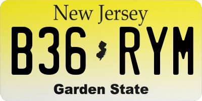NJ license plate B36RYM
