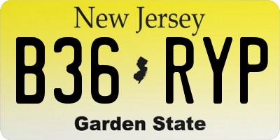 NJ license plate B36RYP