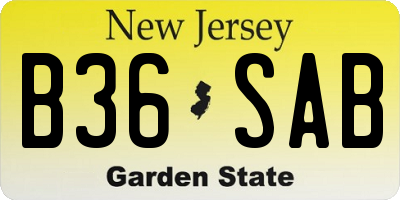 NJ license plate B36SAB