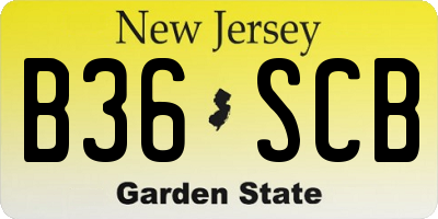 NJ license plate B36SCB