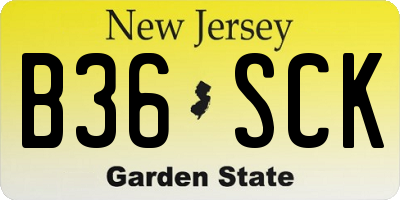 NJ license plate B36SCK