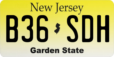 NJ license plate B36SDH