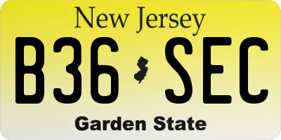 NJ license plate B36SEC