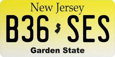 NJ license plate B36SES