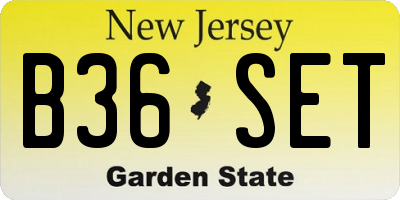 NJ license plate B36SET