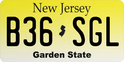 NJ license plate B36SGL