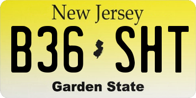 NJ license plate B36SHT