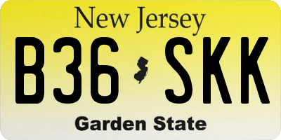 NJ license plate B36SKK