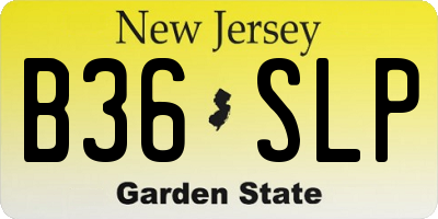NJ license plate B36SLP