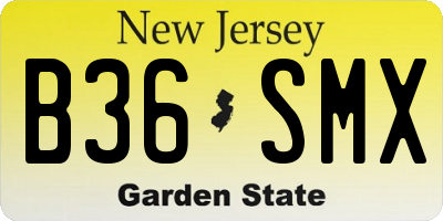 NJ license plate B36SMX