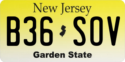 NJ license plate B36SOV