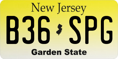 NJ license plate B36SPG