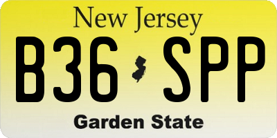 NJ license plate B36SPP