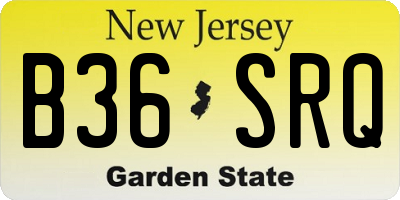 NJ license plate B36SRQ