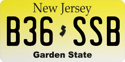 NJ license plate B36SSB
