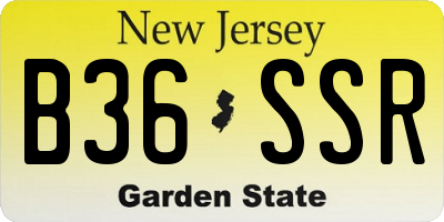 NJ license plate B36SSR