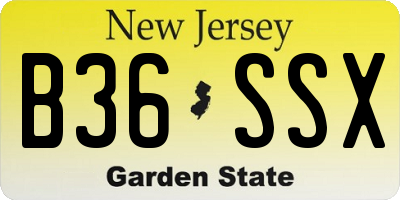 NJ license plate B36SSX