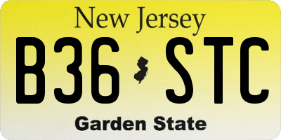 NJ license plate B36STC
