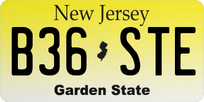 NJ license plate B36STE