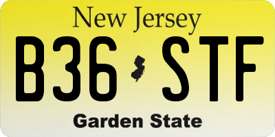 NJ license plate B36STF