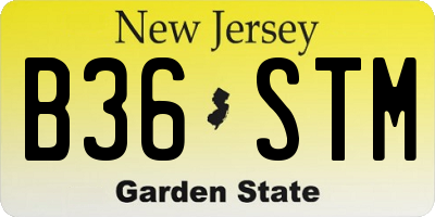 NJ license plate B36STM