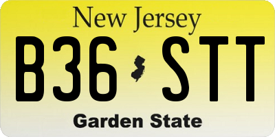 NJ license plate B36STT