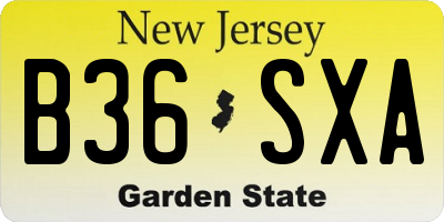 NJ license plate B36SXA