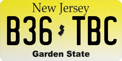 NJ license plate B36TBC