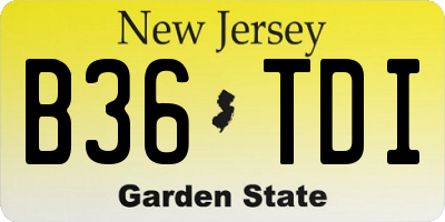 NJ license plate B36TDI