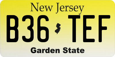 NJ license plate B36TEF