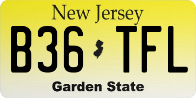 NJ license plate B36TFL
