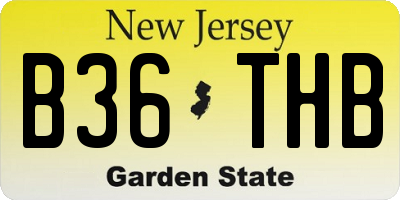 NJ license plate B36THB