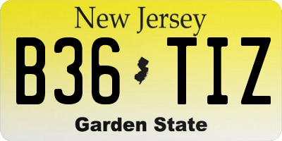 NJ license plate B36TIZ