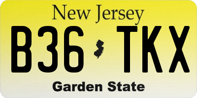NJ license plate B36TKX