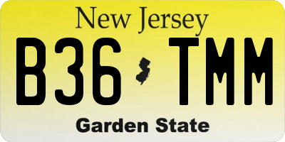 NJ license plate B36TMM