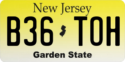 NJ license plate B36TOH