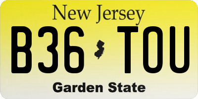 NJ license plate B36TOU