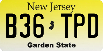 NJ license plate B36TPD