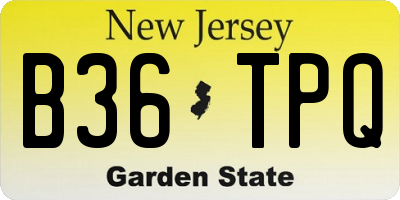 NJ license plate B36TPQ