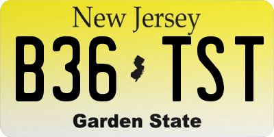 NJ license plate B36TST