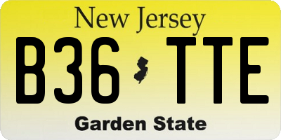NJ license plate B36TTE