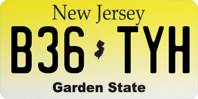 NJ license plate B36TYH