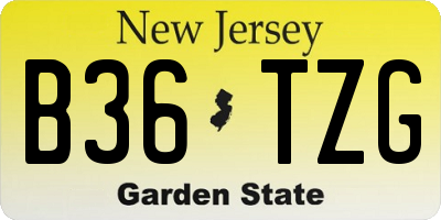 NJ license plate B36TZG