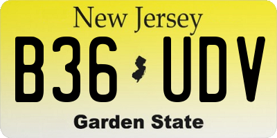 NJ license plate B36UDV