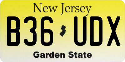 NJ license plate B36UDX