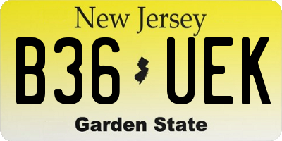 NJ license plate B36UEK