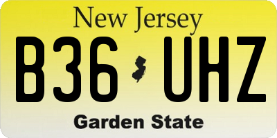 NJ license plate B36UHZ
