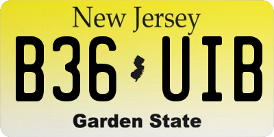 NJ license plate B36UIB