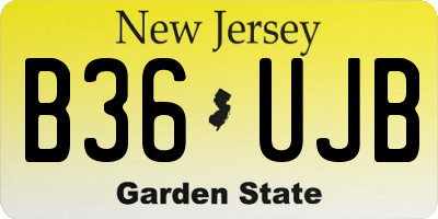 NJ license plate B36UJB